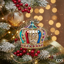 Enzo De Gasperi Decoro Corona Geometrie in Vetro Natale 2025