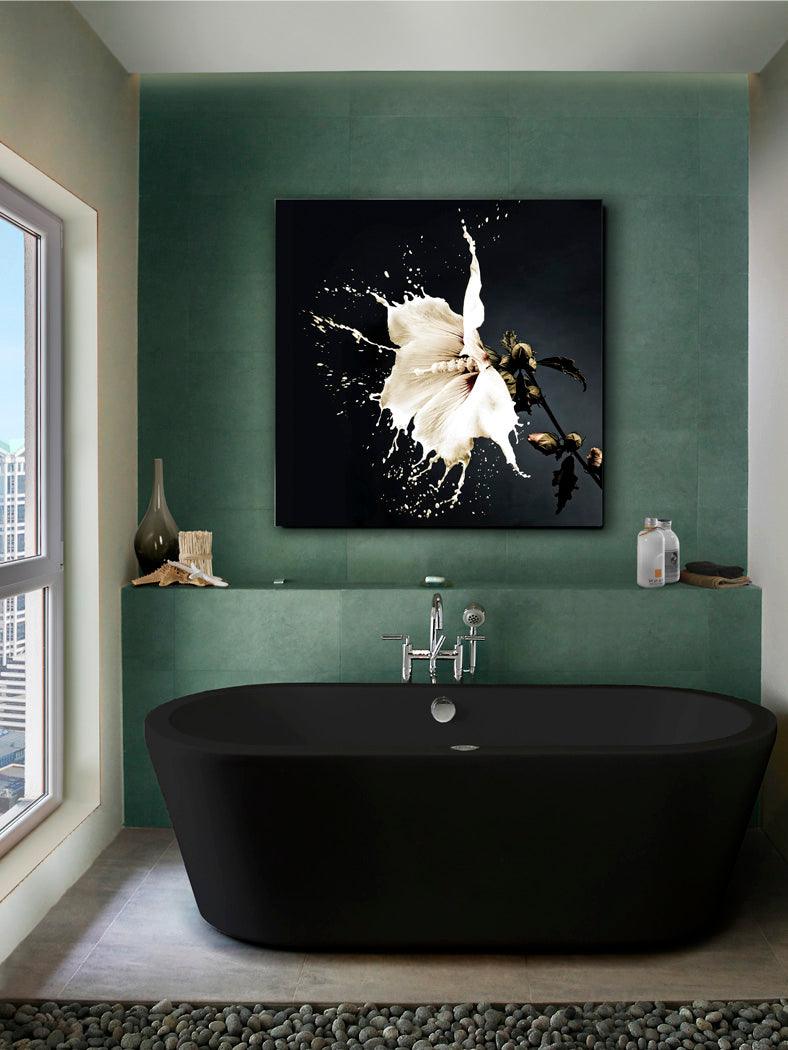 Pannello Paraspruzzi In Vetro Temperato Per Cucina – Champagne Su Nero, 70x70 Cm, Bordi Levigati, 4 Mm, Personalizzabile