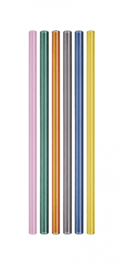 Set 6 cannucce riutilizzabili colorate in vetro borosilicato WD Lifest