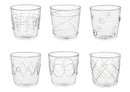 Set Bicchieri Lollipop 6 pz. vetro con decoro Fatti a Mano Galbiati