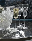 Set 4 Flute + Secchiello Champagne trasparente Baroque&Rock Baci Milano