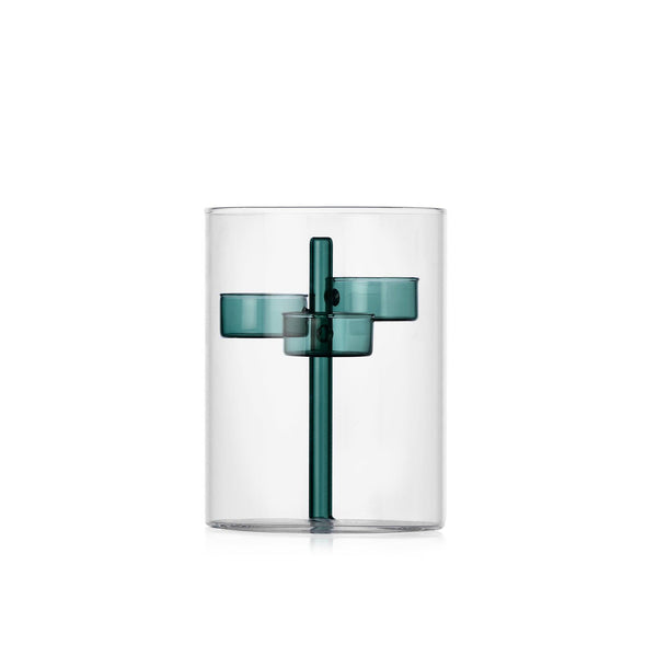 Porta Tealight 3 candele Iris in vetro Borosilicato Ichendorf Milano