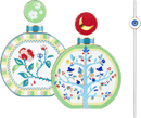 Bottiglia tonda in Porcellana con decori e Set bastoncini Mamma Mia Baci Milano
