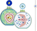 Bottiglia tonda in Porcellana con decori e Set bastoncini Mamma Mia Baci Milano