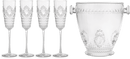 Set 4 Flute + Secchiello Champagne trasparente Baroque&Rock Baci Milano