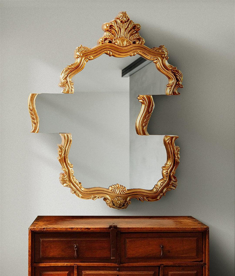 Specchio da Parete Tetris Mirror oro 70x90 cm. SELETTI