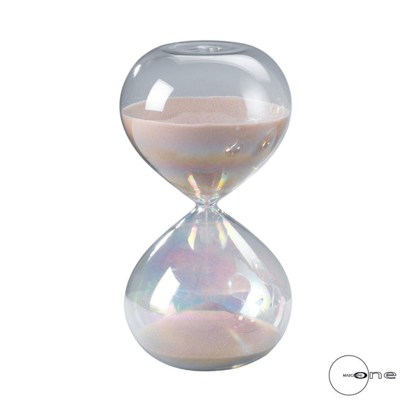 Clessidra in vetro perlato con sabbia colorata tempo 30 minuti H.18 MASCAGNI