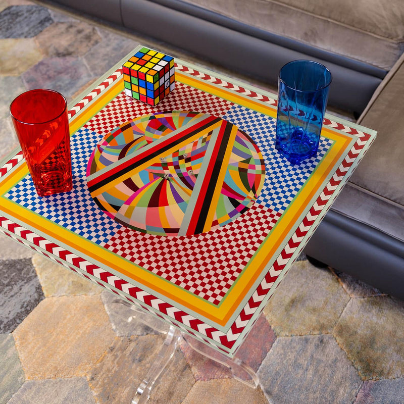 Tavolino Quadrato 50x50 cm. in cristallo acrilico By Vesta