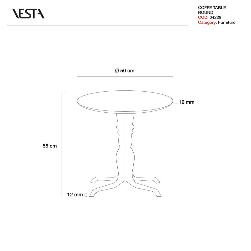 Tavolino tondo Ø 55 cm. in cristallo acrilico By Vesta