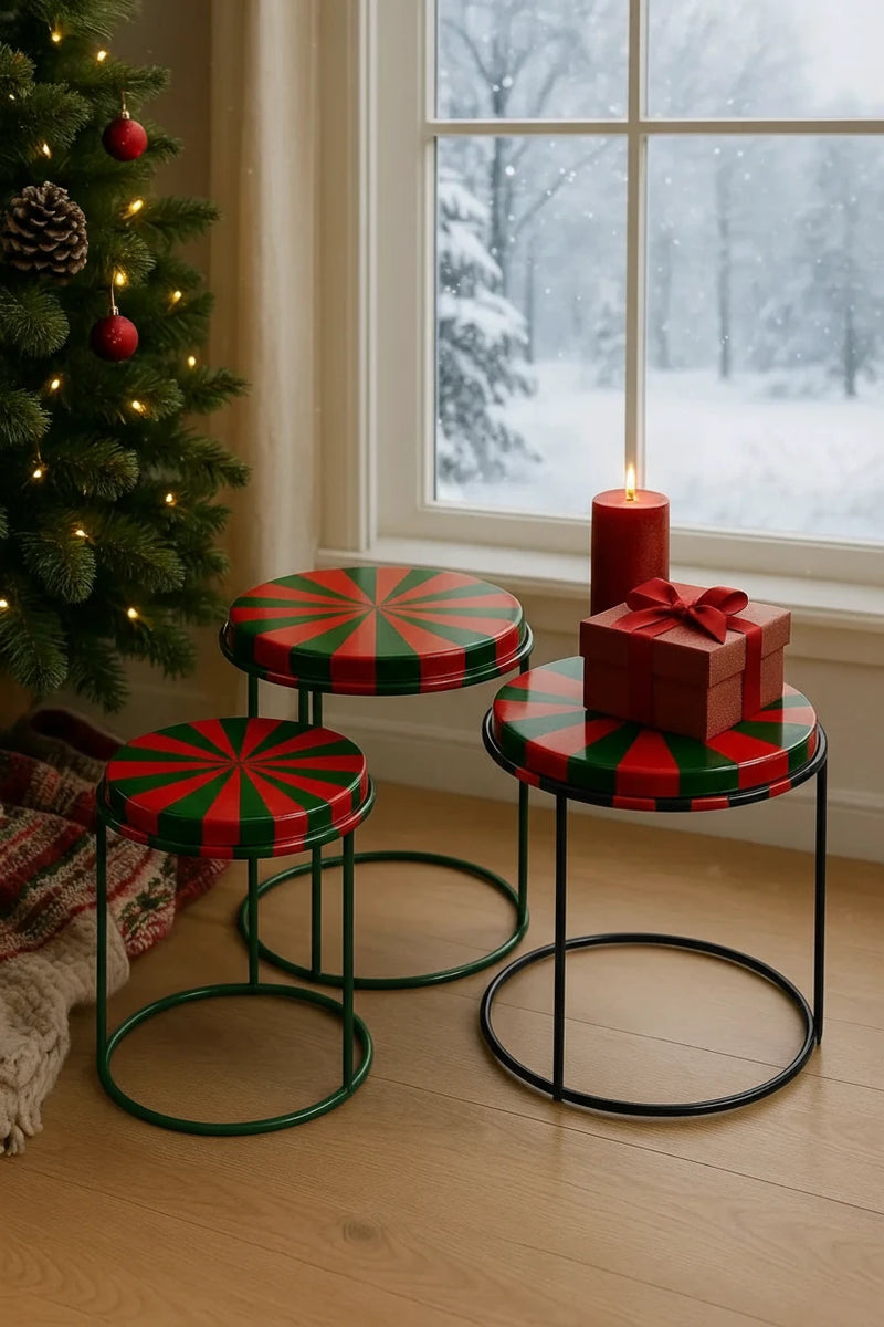 EDG Enzo De Gasperi | Tavolo rotondo bicolore decorativo Natale 2025