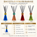 WD Lifestyle | Boccetta in vetro per fragranze Ø 9,5 x H 17,8 cm con stick neri - 4 Colori