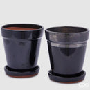 Vaso Svasato Glaze smaltato con sottovaso EDG Enzo De Gasperi