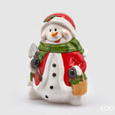 Enzo De Gasperi Contenitore Babbo Natale/Pupazzo di Neve in Ceramica