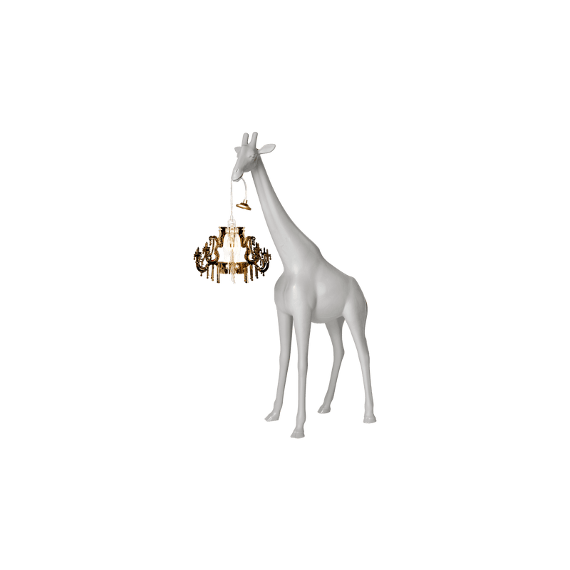 Lampada polietilene Giraffa In Love XS Bianco QEEBOO