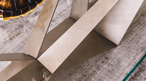 Tavolo Metallo 200x106 cm con Piano vetro Skorpio Cattelan Italia