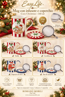 Easy Life | Box Set Tazza Mug 350 ml con infusore e coperchio Cozy Christmas - 4 Decori