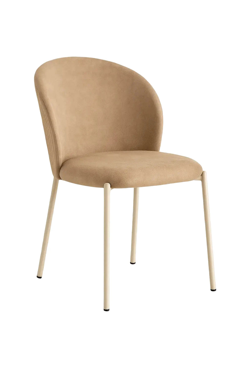 Capodarte | Sedia Meggie in metallo con seduta imbottita in tessuto