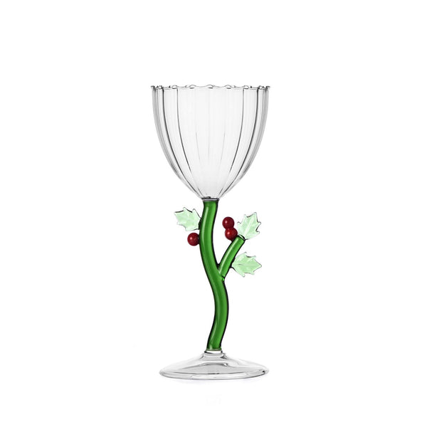 Ichendorf Milano| Calice decorato in vetro borosilicato Natale 2025 "Botanica"