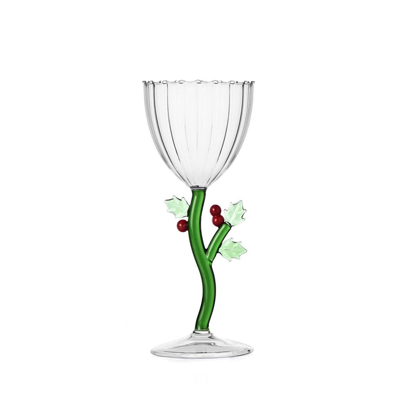 Ichendorf Milano| Calice decorato in vetro borosilicato Natale 2025 "Botanica"