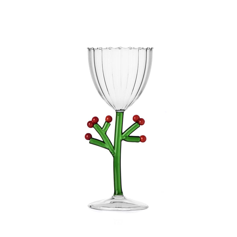 Ichendorf Milano| Calice decorato in vetro borosilicato Natale 2025 "Botanica"