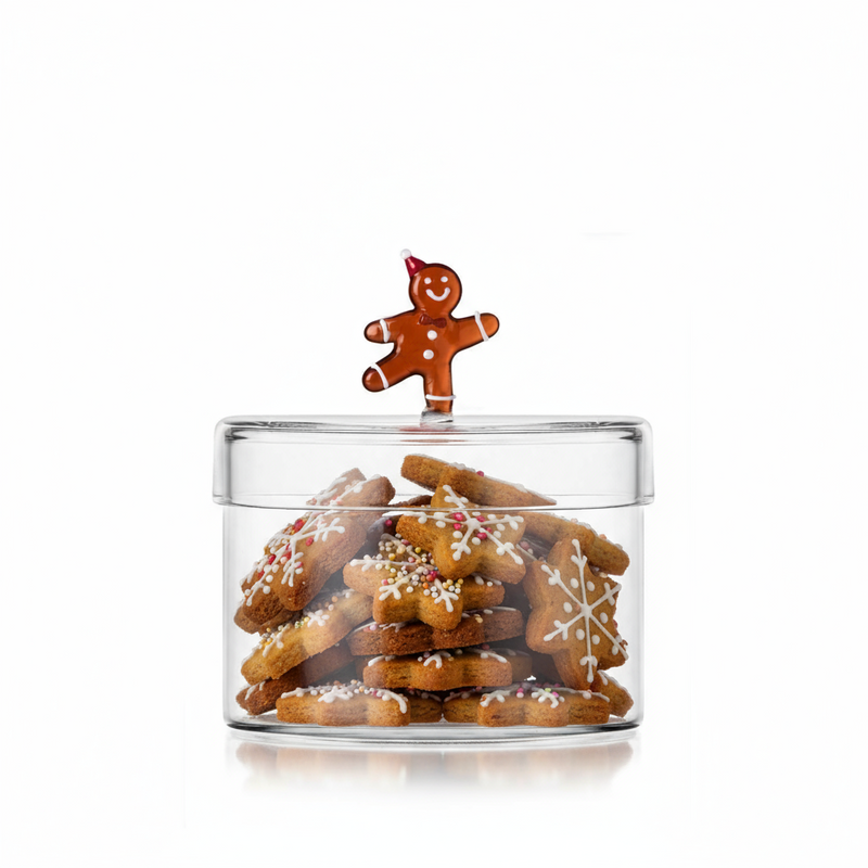 Ichendorf Milano | Biscottiera Natalizia in vetro borosilicato Natale 2025 "Schiaccianoci"