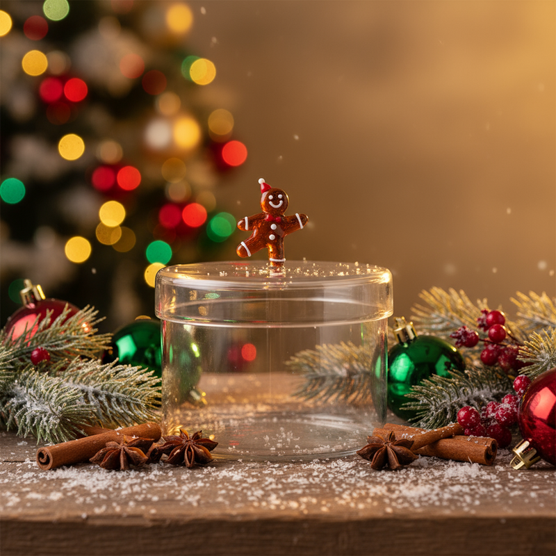 Ichendorf Milano | Biscottiera Natalizia in vetro borosilicato Natale 2025 "Schiaccianoci"