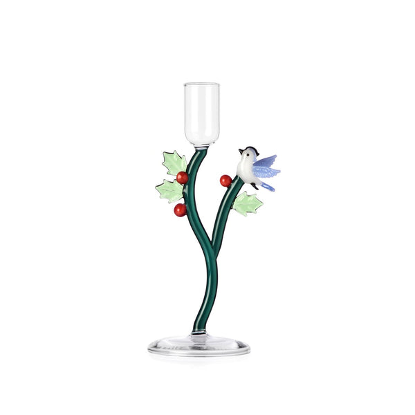 Ichendorf Milano | Candeliere con agrifoglio & uccellino azzurro Natale 2025 "Woodland"
