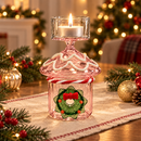 Ichendorf Milano | Tealight Natalizio Rosa con Ghirlanda in Vetro Borosilicato H 10,5 cm