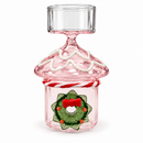 Ichendorf Milano | Tealight Natalizio Rosa con Ghirlanda in Vetro Borosilicato H 10,5 cm