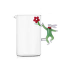 Ichendorf Milano | Brocca con Coniglio Bianco e Fiore Rosso in Vetro Borosilicato H 18 cm Woodland Tales