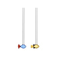 Set 2 Cannuccie + spazzola  in vetro Borosilicato Marine Garden Ichendorf Milano