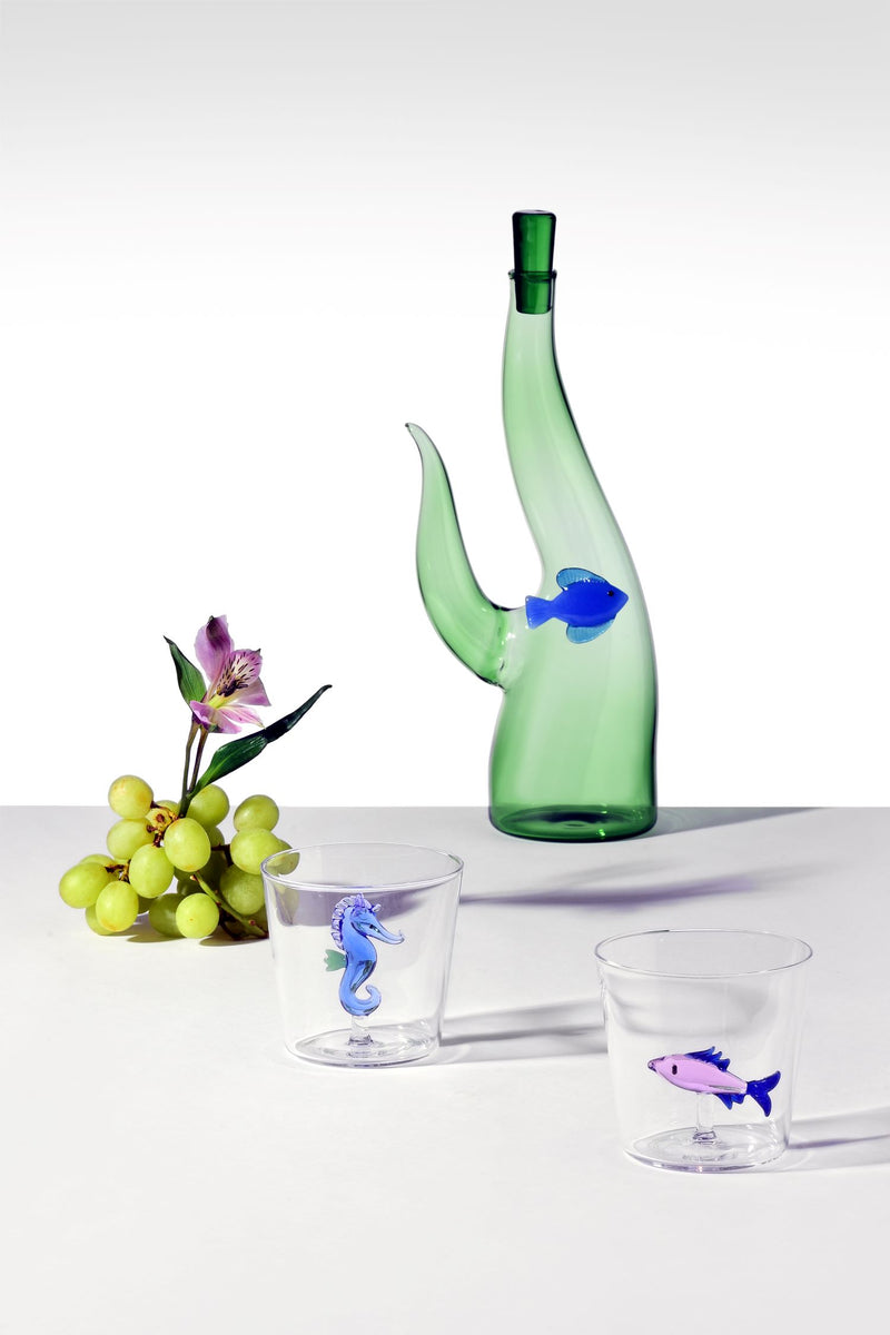Ichendorf Milano | Bicchiere con Pesce in vetro Borosilicato Marine Garden