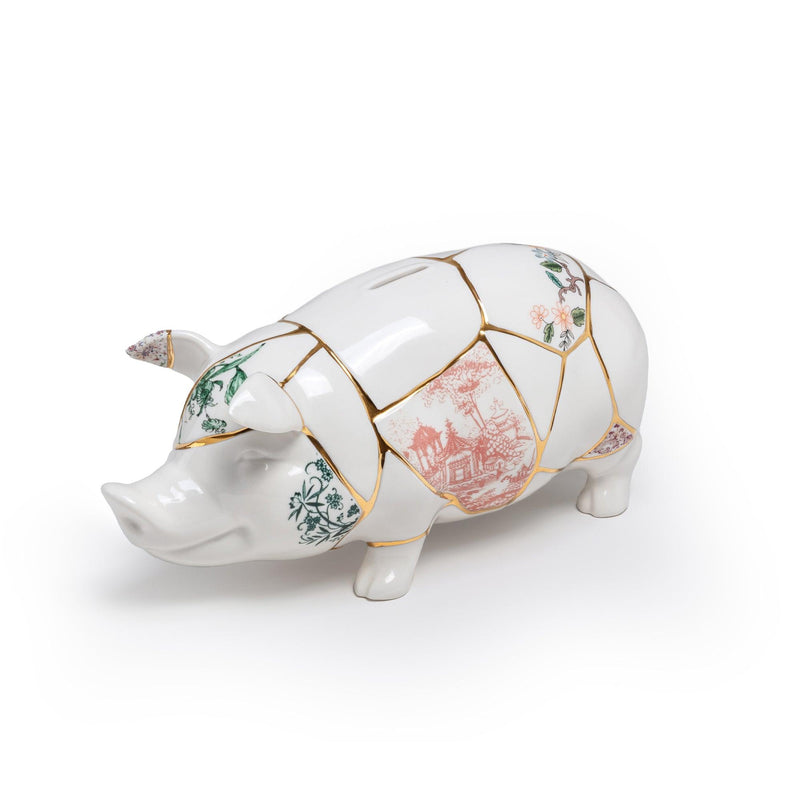 Salvadanaio in Porcellana Piggy Bank Kintsugi Seletti