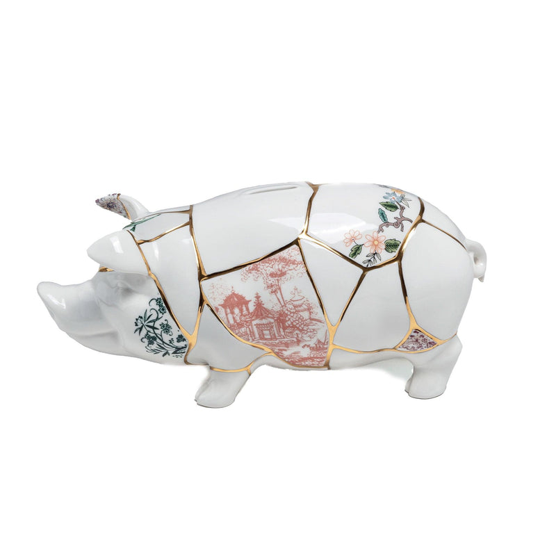 Salvadanaio in Porcellana Piggy Bank Kintsugi Seletti