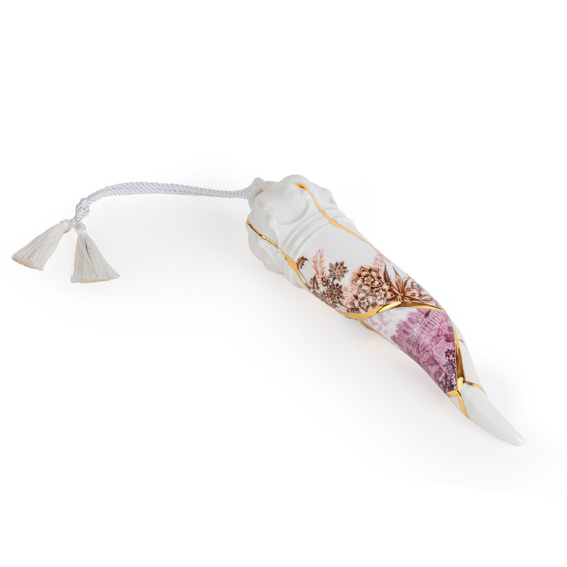 Corno Portafortuna in ceramica Lucky Horn Kintsugi  Seletti
