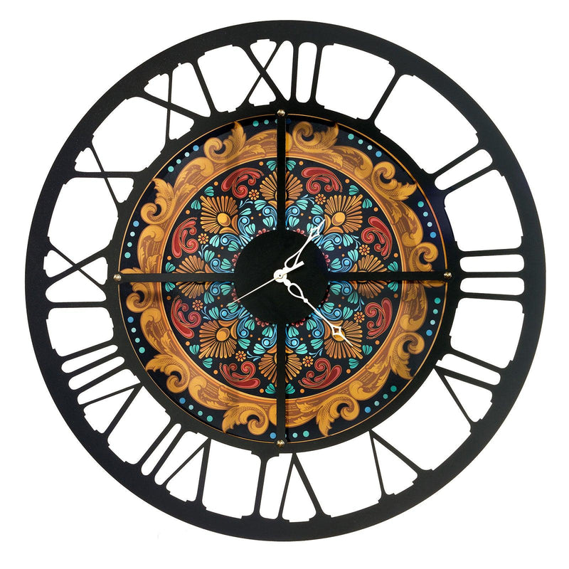 Orologio da Parete decorato effetto Maiolica Arti & Mestieri