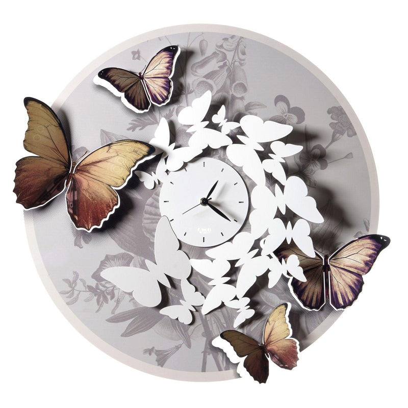 Orologio da parete con farfalle Mariposa Arti & Mestieri