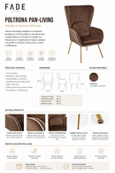 Fade Maison | Poltrona PAN-LIVING in Metallo e Tessuto Vellutato