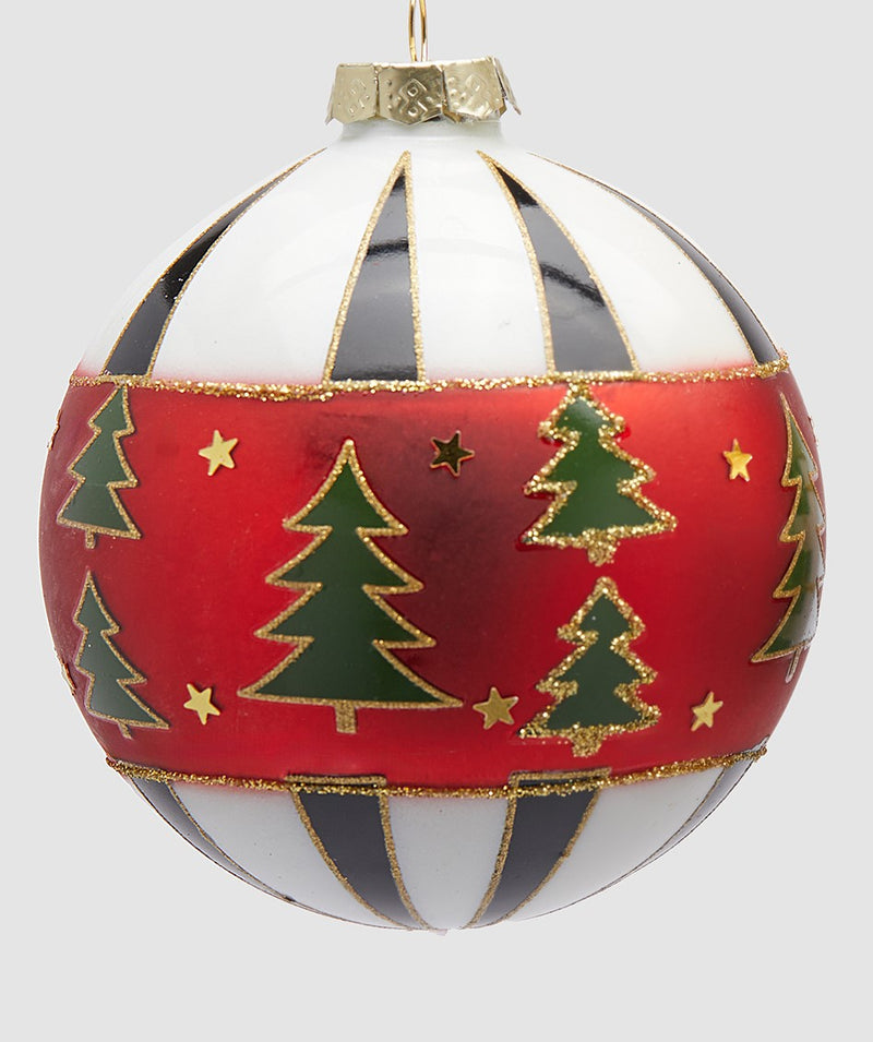 EDG Enzo De Gasperi | Palla decorativa stile scacchi in vetro Natale 2025