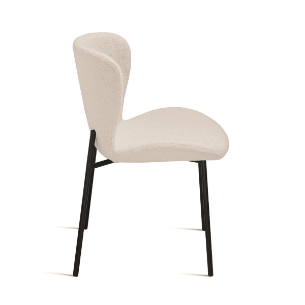 Set 4 pz. Sedie Abram in Tessuto Bouclé Ikone Casa