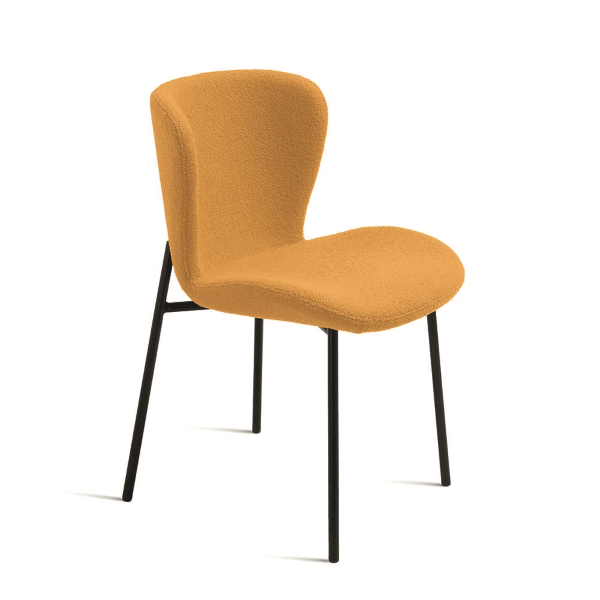 Set 4 pz. Sedie Abram in Tessuto Bouclé Ikone Casa