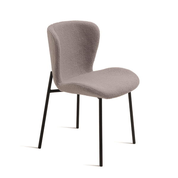 Set 4 pz. Sedie Abram in Tessuto Bouclé Ikone Casa