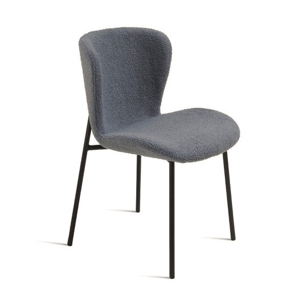 Set 4 pz. Sedie Abram in Tessuto Bouclé Ikone Casa