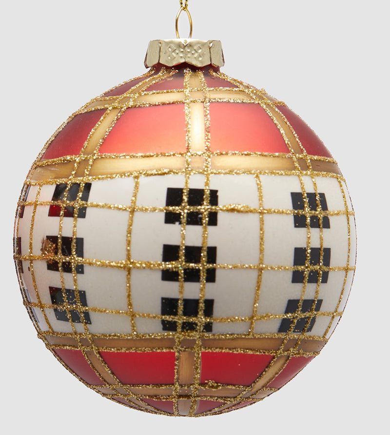 EDG Enzo De Gasperi | Palla decorativa stile scacchi in vetro Natale 2025
