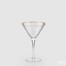 Enzo De Gasperi Set 6 Calici Cocktail Goldrim in vetro trasparente e bordo oro