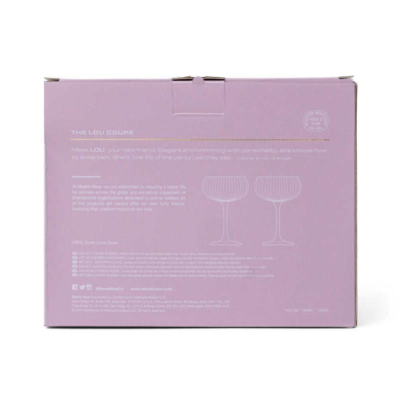 Here's How | Set 2 Pz Bicchiere "The Lou Coupe" in vetro