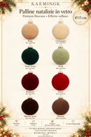 Kaemingk | Palline Natalizie in vetro - Effetto Floccato effetto velluto Ø 15 cm.- 8 Colori
