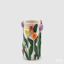 Vaso cilindro Tulipano con decoro Ceramica Waterproof  EDG Enzo De Gasperi
