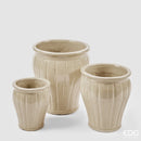 EDG Enzo De Gasperi Vaso Glaze a Righe Svasato in ceramica waterproof