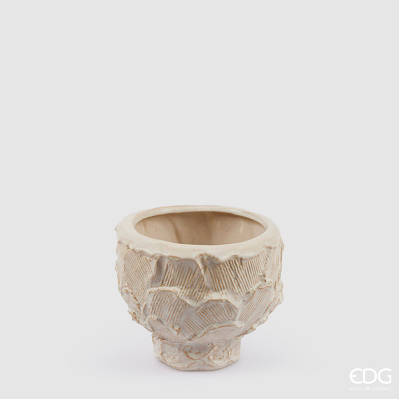 EDG Enzo De Gasperi Vaso Chakra Effetto Stucco Con Piede piccolo